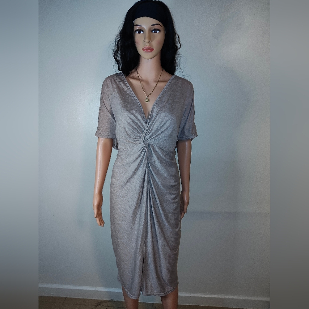 Elegant Tan Knotted Dress